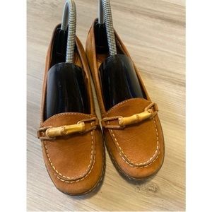 Born, women’s brown leather slip on loafers size 7/38